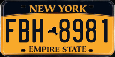 NY license plate FBH8981