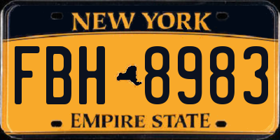 NY license plate FBH8983