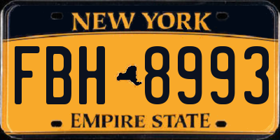 NY license plate FBH8993