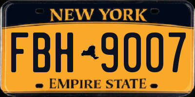 NY license plate FBH9007