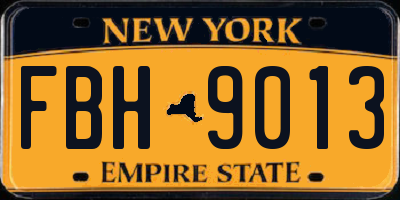 NY license plate FBH9013