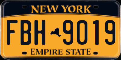 NY license plate FBH9019