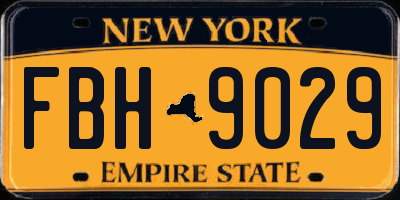 NY license plate FBH9029