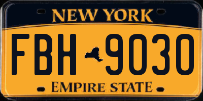 NY license plate FBH9030