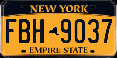NY license plate FBH9037