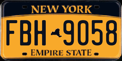 NY license plate FBH9058