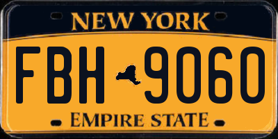 NY license plate FBH9060