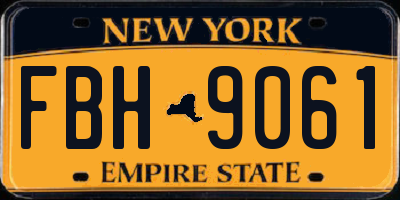 NY license plate FBH9061