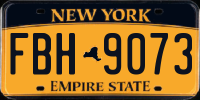 NY license plate FBH9073