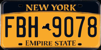 NY license plate FBH9078