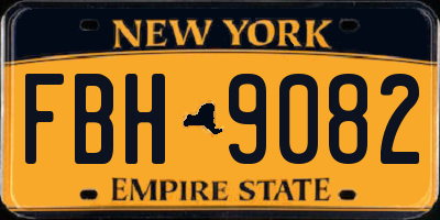 NY license plate FBH9082
