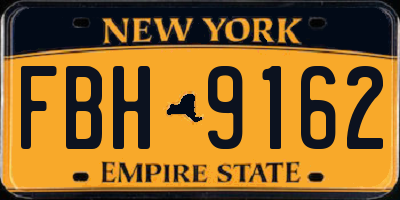 NY license plate FBH9162