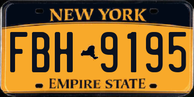 NY license plate FBH9195