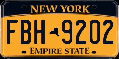 NY license plate FBH9202