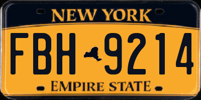 NY license plate FBH9214