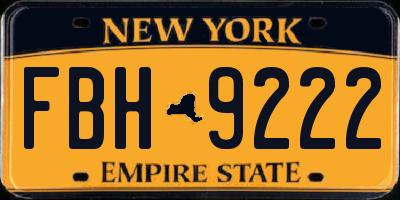 NY license plate FBH9222