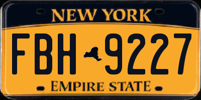 NY license plate FBH9227