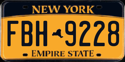 NY license plate FBH9228