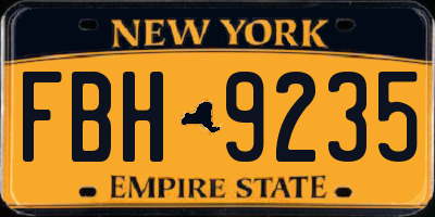 NY license plate FBH9235