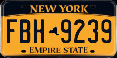 NY license plate FBH9239