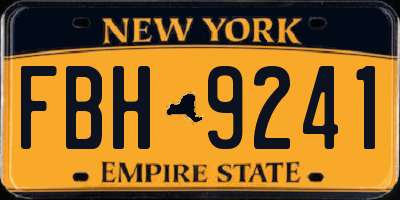 NY license plate FBH9241