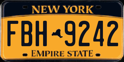 NY license plate FBH9242