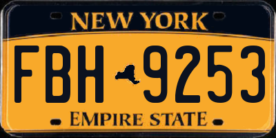 NY license plate FBH9253