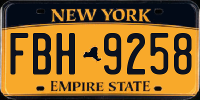 NY license plate FBH9258