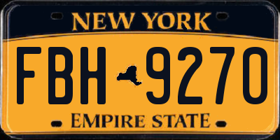 NY license plate FBH9270