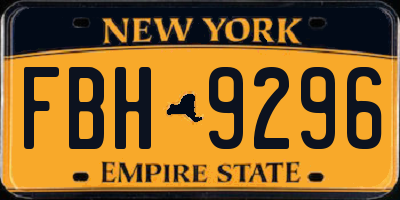 NY license plate FBH9296