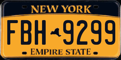 NY license plate FBH9299