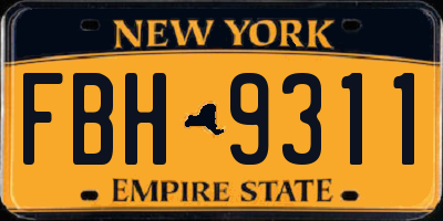 NY license plate FBH9311