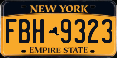 NY license plate FBH9323