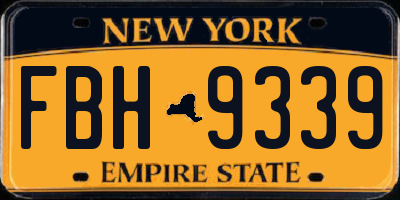 NY license plate FBH9339