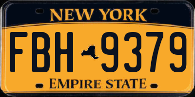 NY license plate FBH9379