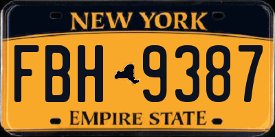 NY license plate FBH9387