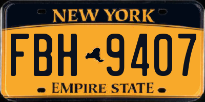 NY license plate FBH9407