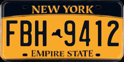NY license plate FBH9412