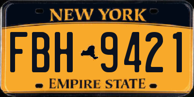 NY license plate FBH9421