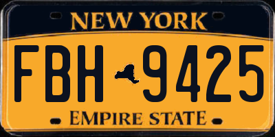 NY license plate FBH9425