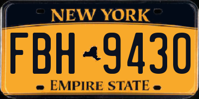 NY license plate FBH9430