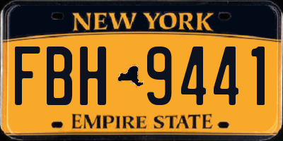 NY license plate FBH9441