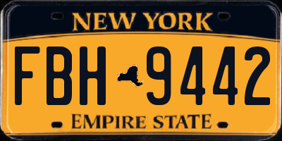 NY license plate FBH9442