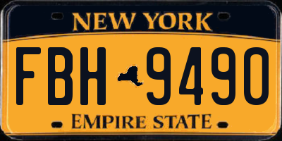 NY license plate FBH9490