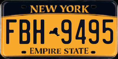 NY license plate FBH9495