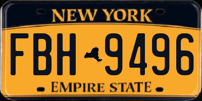 NY license plate FBH9496