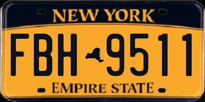 NY license plate FBH9511