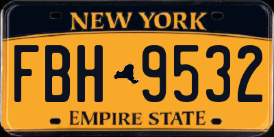 NY license plate FBH9532