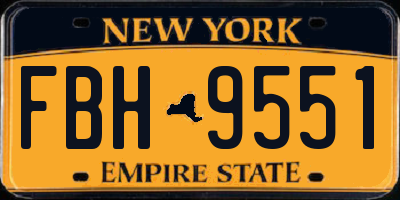 NY license plate FBH9551