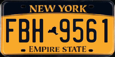 NY license plate FBH9561